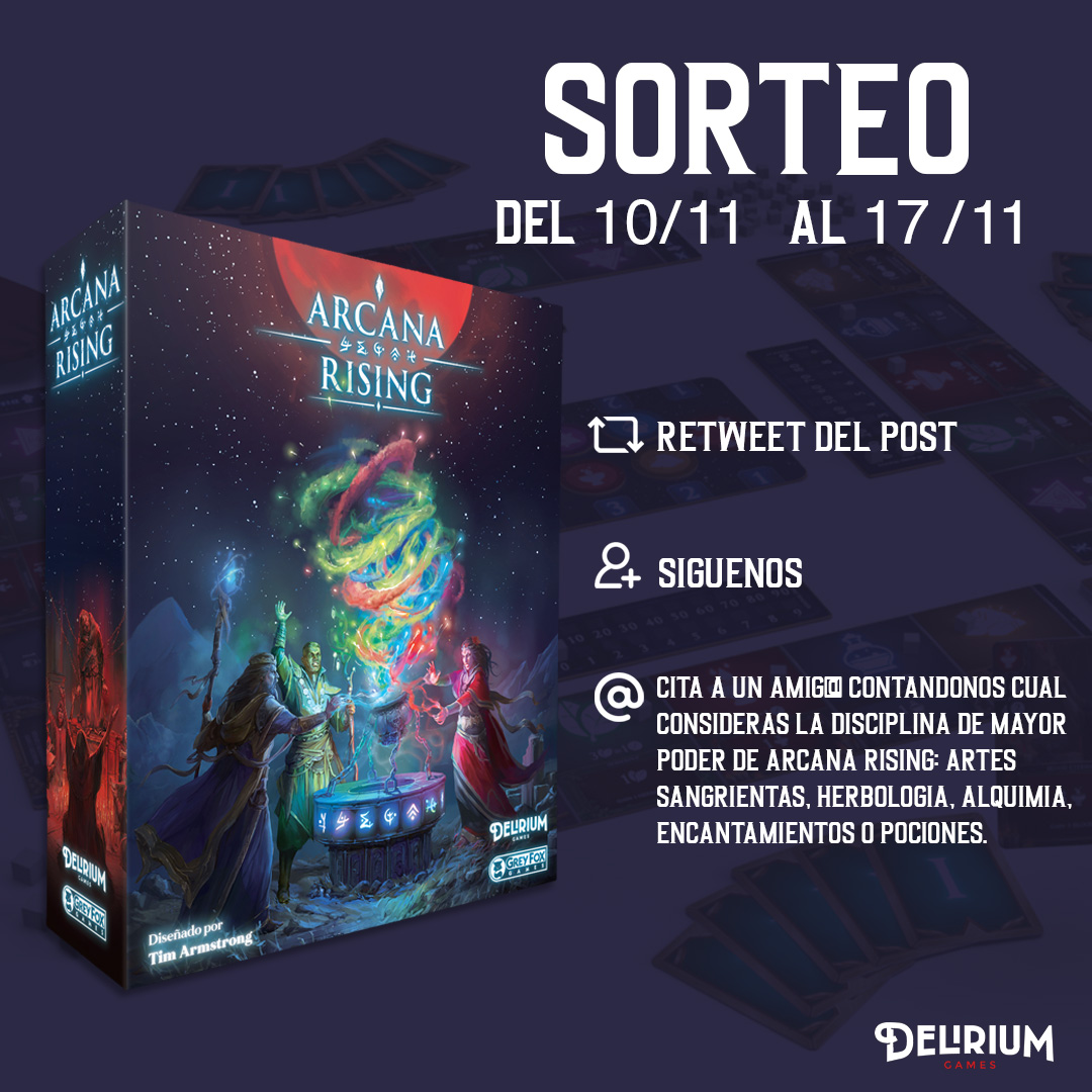 games_delirium's tweet photo. Con motivo del lanzamiento de #ArcanaRising, sorteamos una copia entre todos los que participéis en este post hasta la fecha indicada. 

¿Cual disciplina mágica prevalecerá? ¡Mucha suerte a tod@s! 🧙‍♂️🧙 https://t.co/zCtSkKguvN
