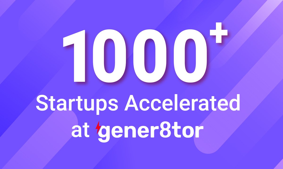 Woohoo! 🎉 We're incredibly excited to announce that <a href="/gener8tor/">gener8tor</a> has surpassed the milestone of 1,000 startups accelerated! 🤩 What a monumental achievement as gener8tor has now accelerated 1,064 startup companies over the past 10 years. g8 press release: bit.ly/3TmMFAv