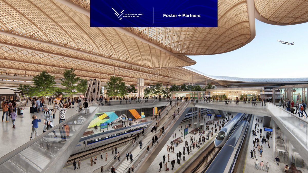 PortPolska_info's tweet photo. .@CPK_PL 🇵🇱 has signed a contract with a consortium of @FosterPartners @burohappold 🇬🇧. The main task of the #MasterArchitect include designing the passenger terminal building✈️, railway station🚄 and #PTI public transport interchange @ukinpoland I https://t.co/bzjG7ucS2b https://t.co/2lrQfZK0Jw