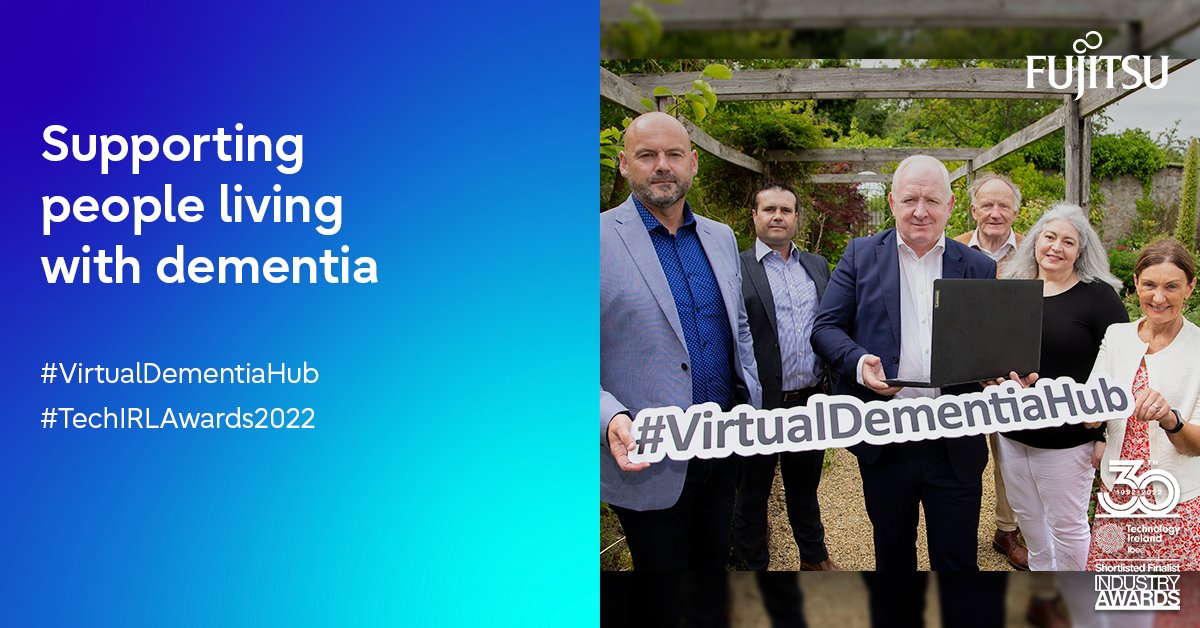fujitsu_ie's tweet photo. Together with @alzheimersocirl, we're delighted to see that our #VirtualDementiaHub has been recognised by @technology_irl - it's been shortlisted in the Tech 4 Good Community category in this year's #TechIRLAwards2022. Find out more:
https://t.co/6lY7OXvcIc https://t.co/0Byq9tGKAs