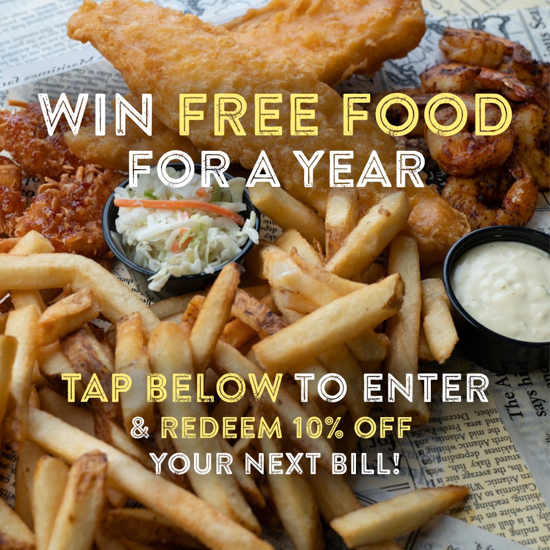 JoeysCanada's tweet photo. You can win FREE food for a year!!! 

All you need to do is subscribe to Joey’s email list ✉️

Not only will you have the chance to win free food a year but you’ll get exclusive deals and an instant 10% off your next bill 🙌

#joeys #seafood #foodie #fishnchips #joeysfishshack https://t.co/0EtKAfe7Bb