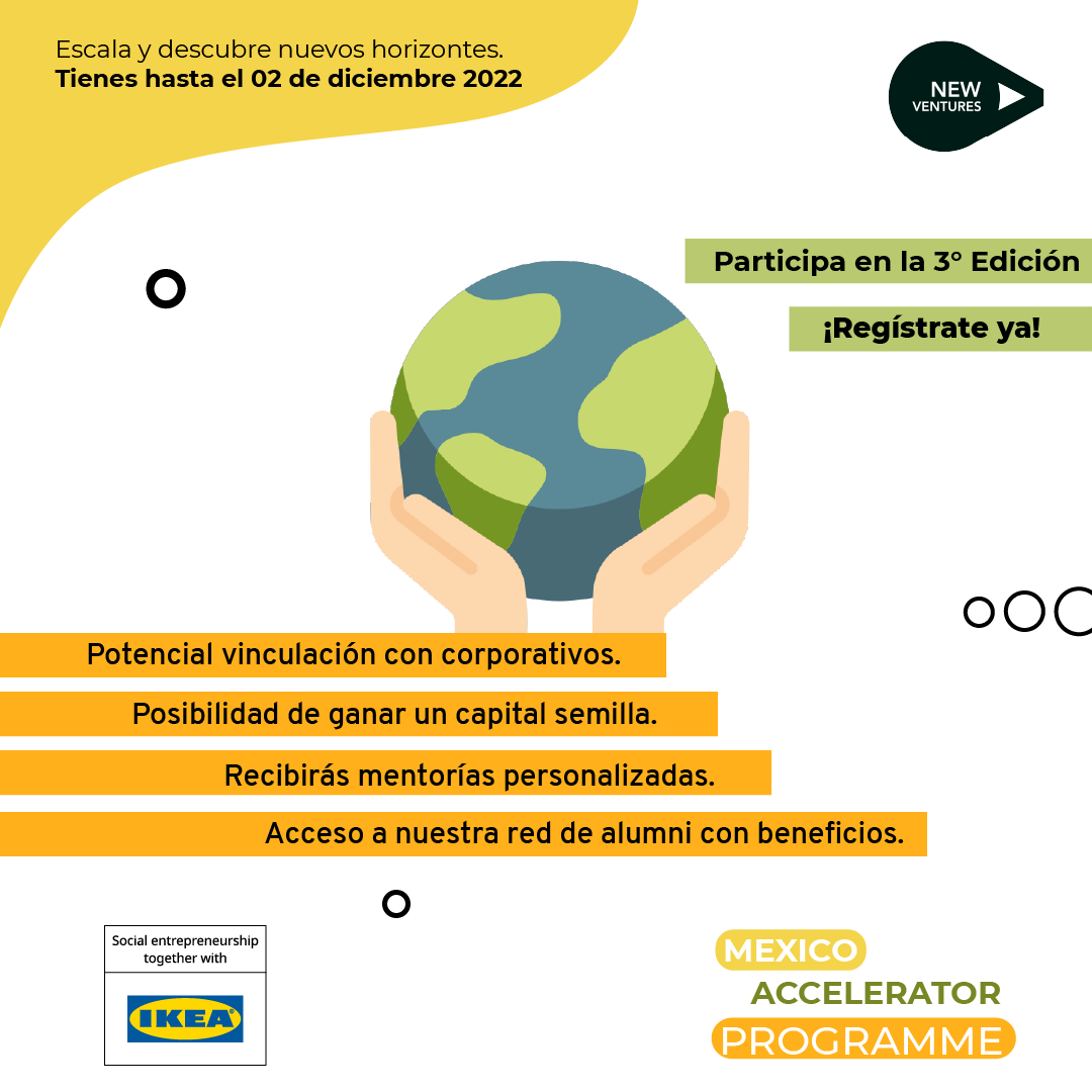 IberoCEAN's tweet photo. ¡Mexico Accelerator Programme abre nuevamente convocatoria!
¿Tu negocio tiene impacto ambiental y social? 🔥 Si quieres expandirte y escalar...
Registra tu emprendimiento antes del 2 de diciembre  👉 https://t.co/IMvcX8L3Ry 

 #MAP🌱 @newventuresmx #IKEASocialEntrepreneurship https://t.co/rTHqTaxgME