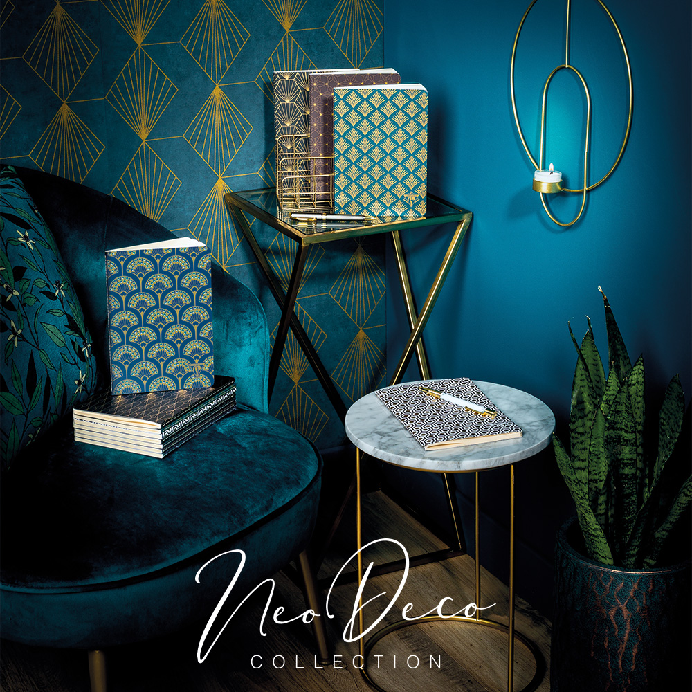 Art Deco, the emblematic decorative trend of the roaring twenties, has been modernised in this magnificent stationery collection.

The colours on display here show the tones of our fall-winter collection.

Available from Libraries &amp; Archives -> librariesandarchives.com/shop/p/clairef…