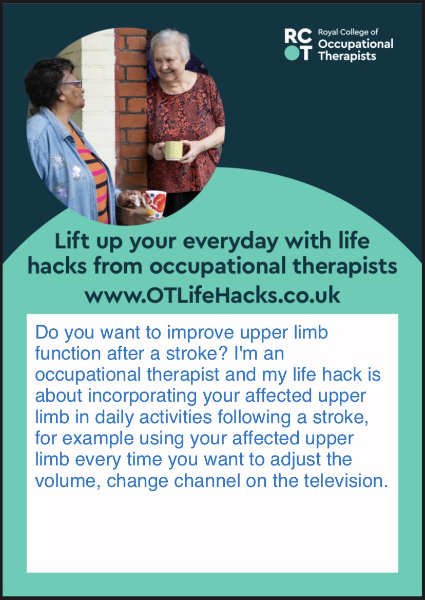 Have you experienced a stroke? Here is a tip to improve your upper limb function...