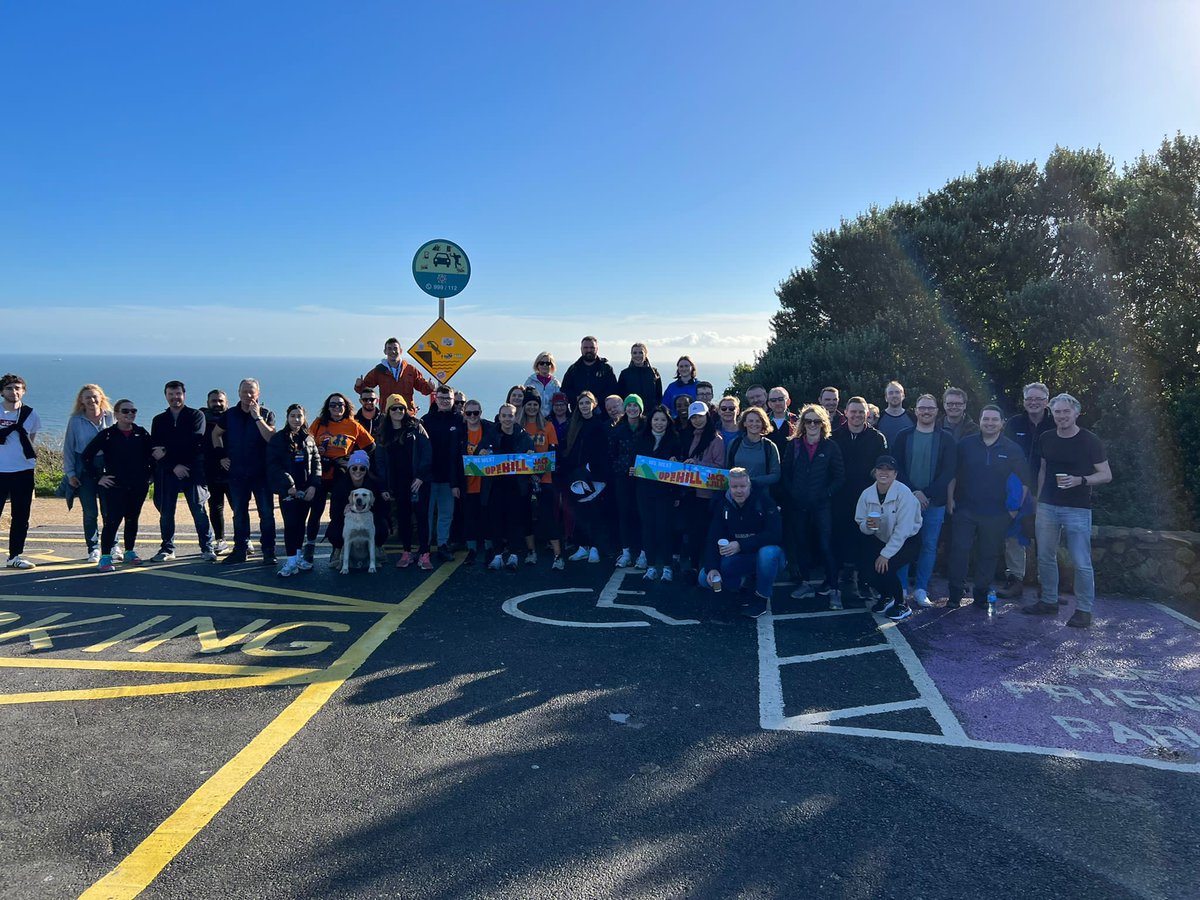 Fenergo's tweet image. 50+ colleagues from Dublin recently hiked around Howth to raise funds for @JackandJillCF. Thanks to everyone who joined, and our Facilities team for organising such a great day for an even greater cause! #LifeAtFenergo #UptheHill22