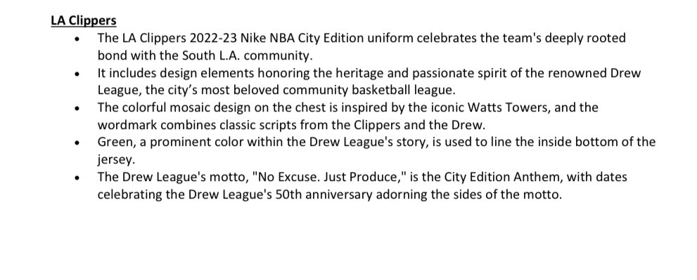 Clippers 2022-23 Nike NBA City Edition Uniforms To Celebrate Drew