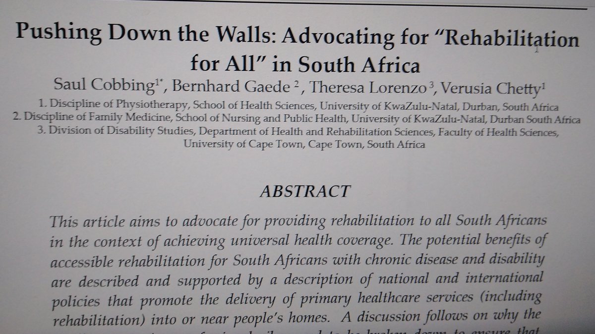 ukznphysio (@ukznphysio) on Twitter photo Congratulations to our staff members <a href="/saulcobbing/">Saul Cobbing</a> and <a href="/ChettyVerusia/">Verusia Chetty</a>, our colleague from UKZN Family Medicine @gaedebm and Theresa Lorenzo from <a href="/UCTHealthSci/">UCT Health Sciences</a>, for publishing this important paper. #RehabForAll #CommunityBasedRehab <a href="/DrillUKZN/">DRILL-UKZN</a> <a href="/UKZNCHS/">UKZN's CHS</a> #proudlyUKZNphysio Congratulations to our staff members <a href="/saulcobbing/">Saul Cobbing</a> and <a href="/ChettyVerusia/">Verusia Chetty</a>, our colleague from UKZN Family Medicine @gaedebm and Theresa Lorenzo from <a href="/UCTHealthSci/">UCT Health Sciences</a>, for publishing this important paper. #RehabForAll #CommunityBasedRehab <a href="/DrillUKZN/">DRILL-UKZN</a> <a href="/UKZNCHS/">UKZN's CHS</a> #proudlyUKZNphysio