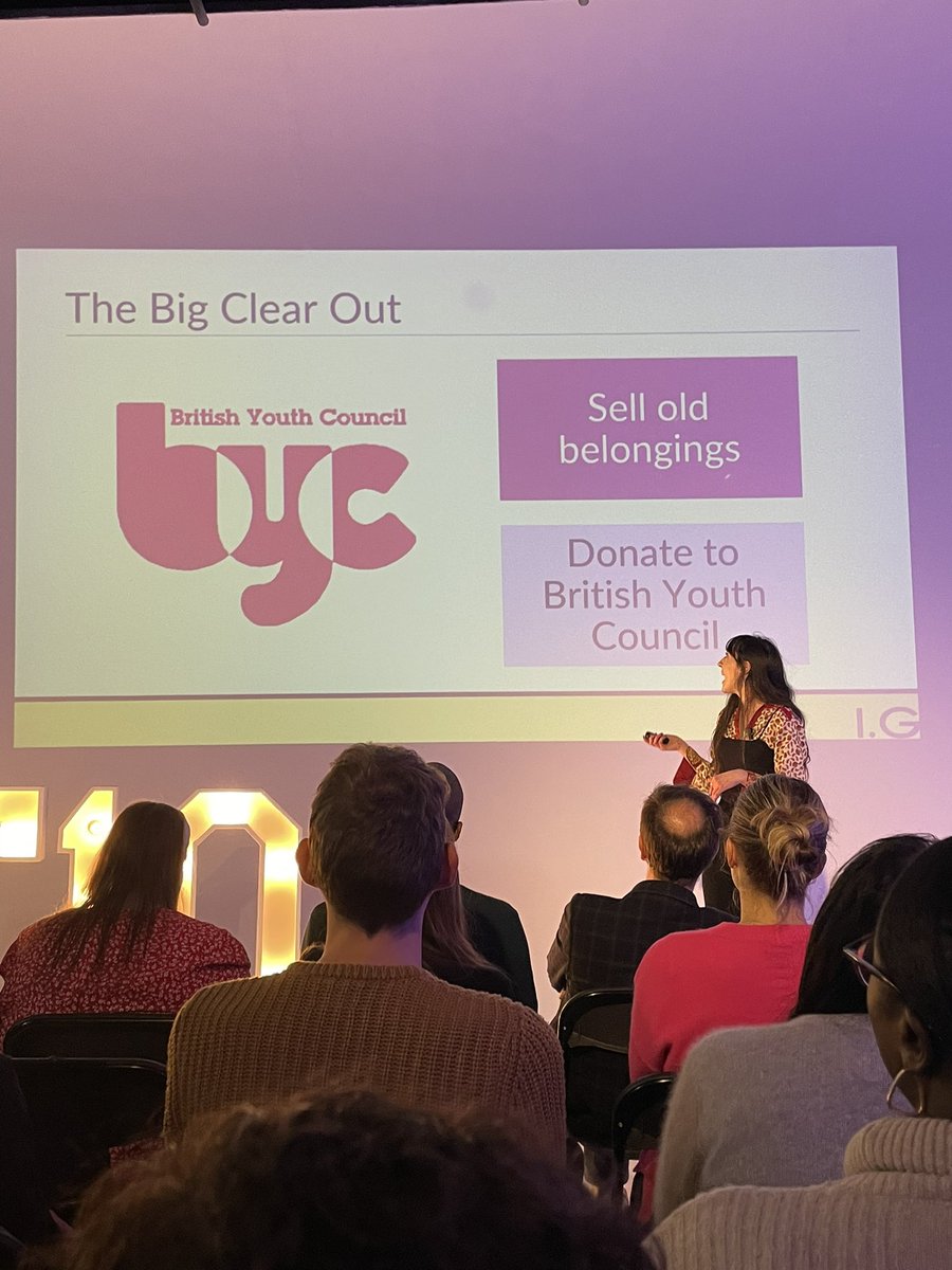 amy_hutchings's tweet photo. Caitlin McLoughlin from IG Advisers shares @BYC_tweets #decluttertodonate campaign helping to save the planet, save money and support young people. This is the kind of integrated product I get excited about! #IWITOT10 https://t.co/xNgi055Adg