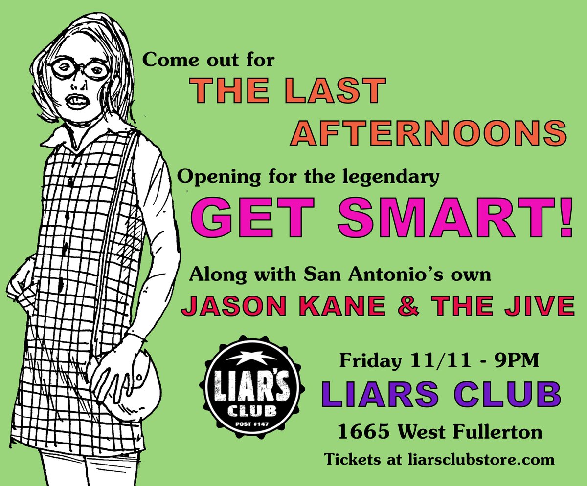 WHUT??? With all the recent Twitter back-n-forth, we TOTALLY forgot to mention we're playing tomorrow NITE! At @LIARSCLUBTWITS!!! See us there THEN! With GET SMART! &amp; JASON KANE &amp; THE JIVE! See y'all THERE!!!