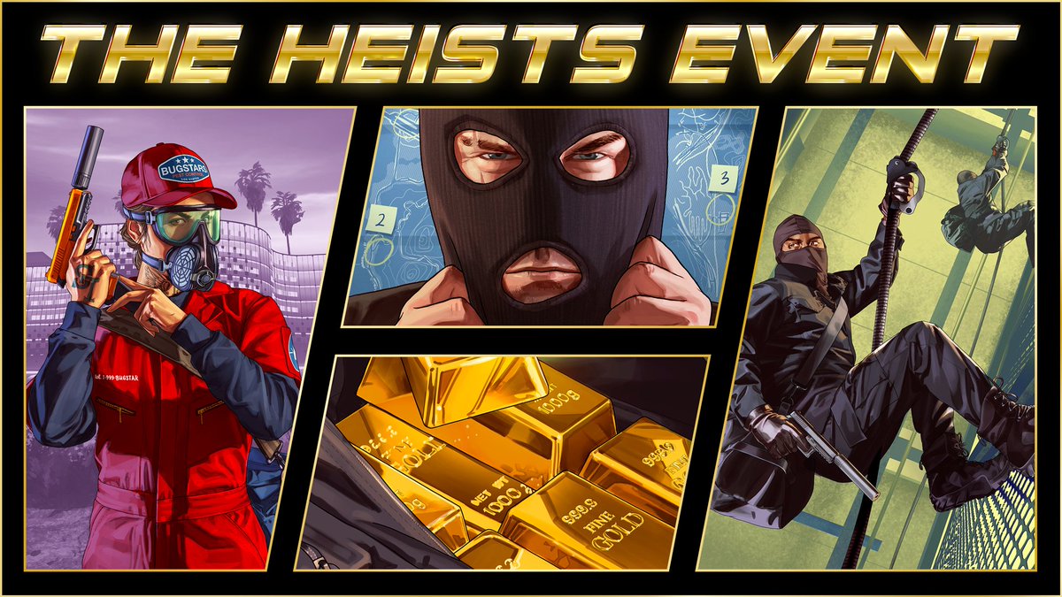 RockstarGames's tweet image. The Heists Event continues this week in GTA Online.

Completing The Diamond Casino Heist finale will result in 50% more GTA$ and RP. Factor in halved setup costs and rumors of valuable gems in the vault, and the odds are stacked in your favor: rsg.ms/d6bcb69