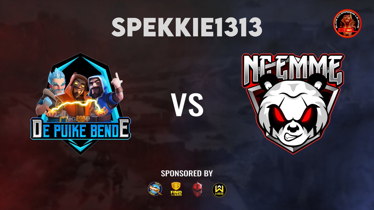 Spekkie (@cspekkie) on Twitter photo one hell of a war scheduled for tonight
at 8:30pm CET @DPB_Blue will face <a href="/EMME_Coc/">EMME eSports</a> in the <a href="/ECLClashofClans/">Elite Champions League</a> Fantastic Fourteens division
hopefully my wisdom tooth extraction won't spoil the fun too much... but we'll see
come join for all the excitement: twitch.tv/spekkie1313 one hell of a war scheduled for tonight
at 8:30pm CET @DPB_Blue will face <a href="/EMME_Coc/">EMME eSports</a> in the <a href="/ECLClashofClans/">Elite Champions League</a> Fantastic Fourteens division
hopefully my wisdom tooth extraction won't spoil the fun too much... but we'll see
come join for all the excitement: twitch.tv/spekkie1313
