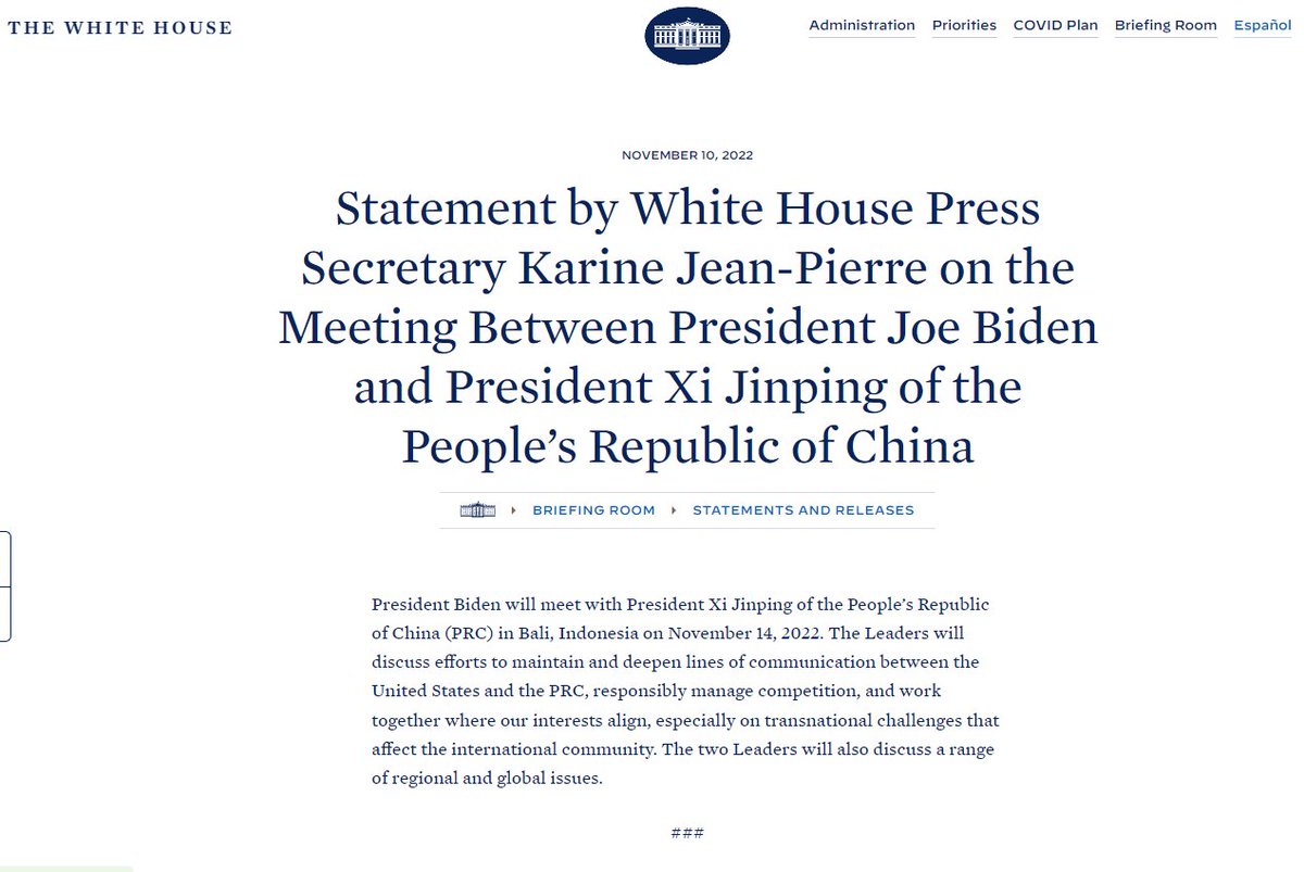 ANI on Twitter "US President Joe Biden will meet Chinese President Xi