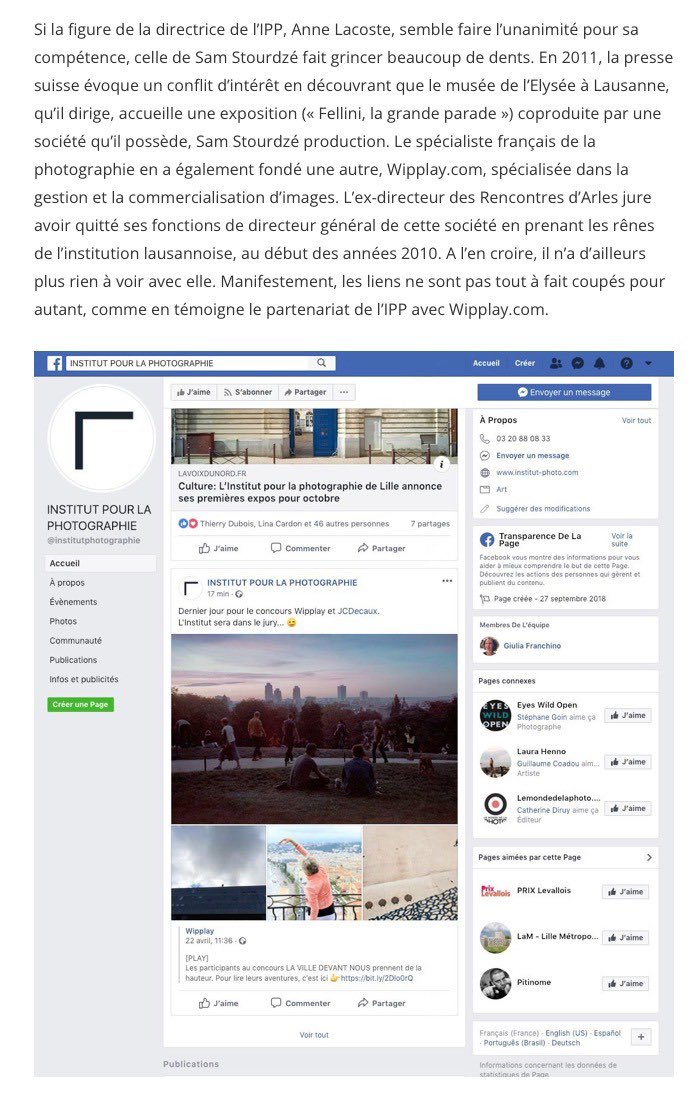 100Photographes's tweet photo. @Antoine_Sillani @MinistereCC @VSPILLEBOUT @OSPILLEBOUT @InstitutPhoto Les sociétés de Sam Stourdze qui travaillent pour l’Institut. https://t.co/xDinD5Wcus