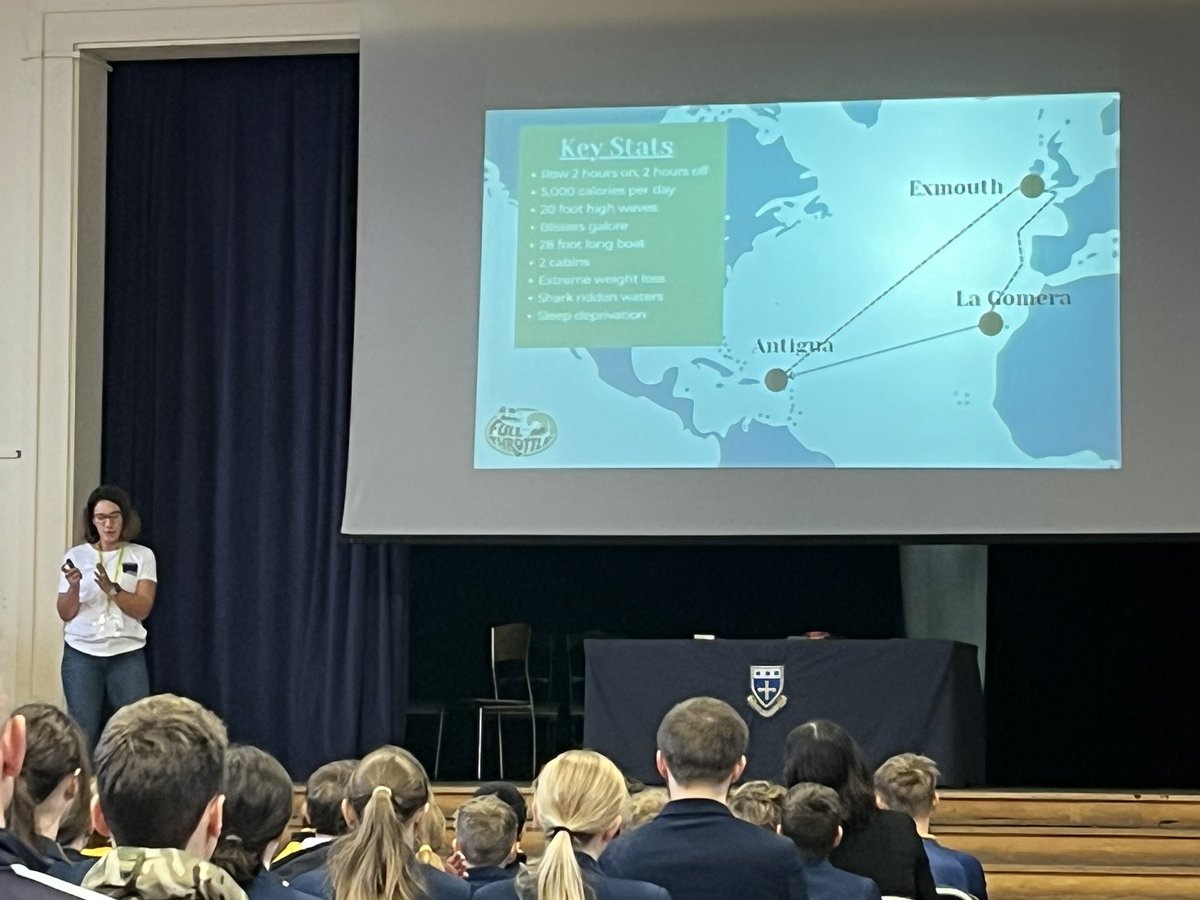 SECHumanities's tweet photo. So excited to hear from Daisy Lucker who sets off tomorrow….in an all-women team rowing unassisted across the Atlantic (after a 700 mile cycle to arrive at the start point sustainably)! So much here about things we value. Go girls! https://t.co/pMKOywP6yi