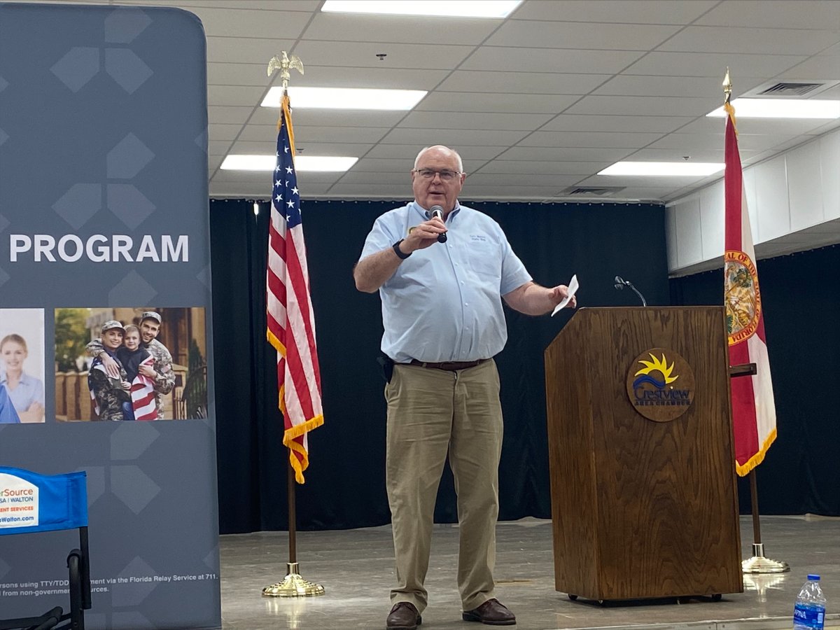 The 10th annual Paychecks for Patriots Hiring Fair was a success. THANK YOU to all our participating employers and veteran resources organizations who attended. Special thanks to Representative Patt Maney for stopping by and to Okaloosa County Sherriff Eric Aden.

#HireFLVets