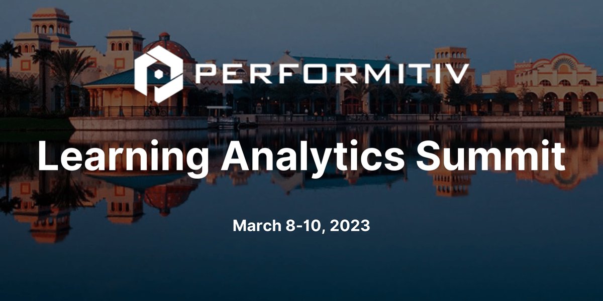 Performitiv's tweet image. Performitiv is excited to announce that we will be hosting our first in-person Learning Analytics Summit on March 8-10, 2023 at Disney&apos;s Coronado Springs Resort!

Learn more about the event and how to register here: performitiv.ubpages.com/learning-analy…
#learning #talent #analytics