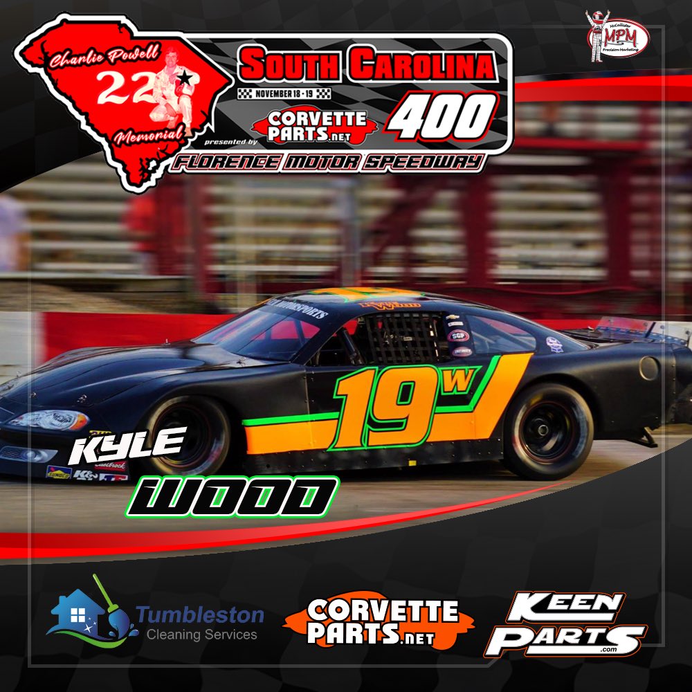 FmSpeedway2025's tweet image. Florence Motor Speedway and @KeenParts would like to welcome Moseley, VA native Kyle Wood to the 30th Annual South Carolina 400. 

Kyle will be wheeling the GCPAY / @Dibert_Swagelok / Receivable Management Systems  #19w. 

#SC400 | #naapws | #keencup