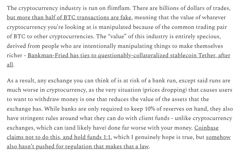 Today's newsletter is about the fallout of SBF/FTX's collapse, and how Bankman-Fried got rich by doi...