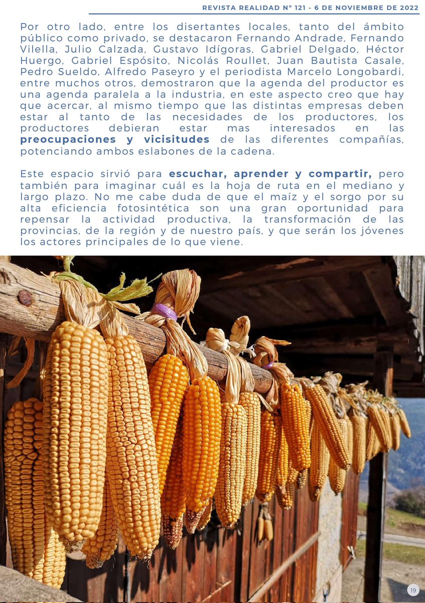 RealidadRevista's tweet photo. 🌱Cerramos esta edición de #Realidad con el artículo de Agenda Agro de la semana: "Tecnología, innovación, derechos y obligaciones: lo que dejó el Primer Congreso Internacional de Maíz"
✍️Por @pedrovigneau 

🔗Link de descarga de la revista:
https://t.co/Sd1EuMmefP https://t.co/vfFlybaVxs