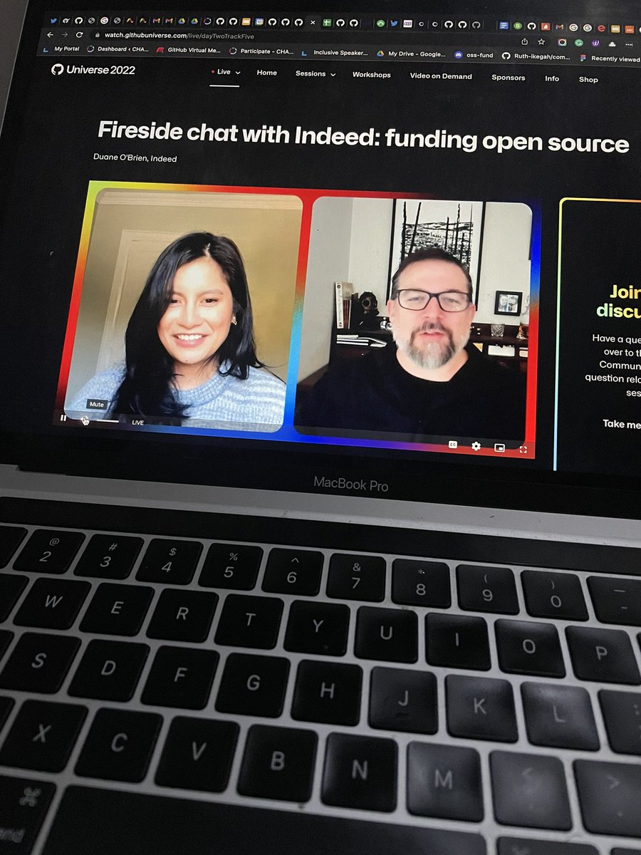 IkegahRuth's tweet image. It’s so nice hearing how you got into open source @DuaneOBrien 
#githubuniverse2022