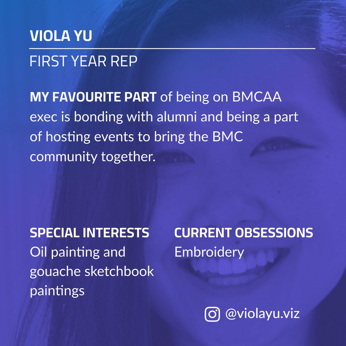 EXEC SPOTLIGHT: Meet your 2T3 First Year Reps (and soon-to-be Second Year Reps), Emily and Viola!

Current <a href="/MScBMC/">MScBMC</a> student looking to get involved 📚? Join us! 

Learn more and self-nominate by Nov 18: linktr.ee/bmcaaexec
