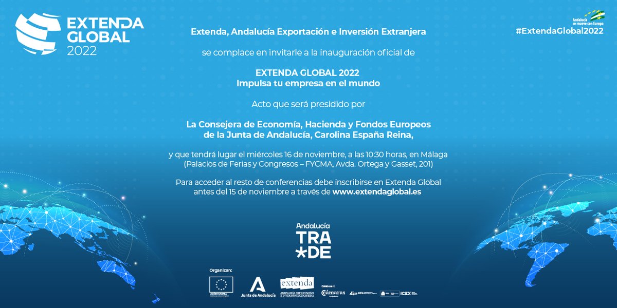TatuTraduce's tweet photo. Nos vemos en #ExtendaGlobal2022. Un año más intentaremos acercar a las empresas la labor que desarrollamos para poder llegar a todos los rincones del mundo. ¡Ven a visitarnos!
#Internacional #FYCMA https://t.co/VSN7rRZNIY