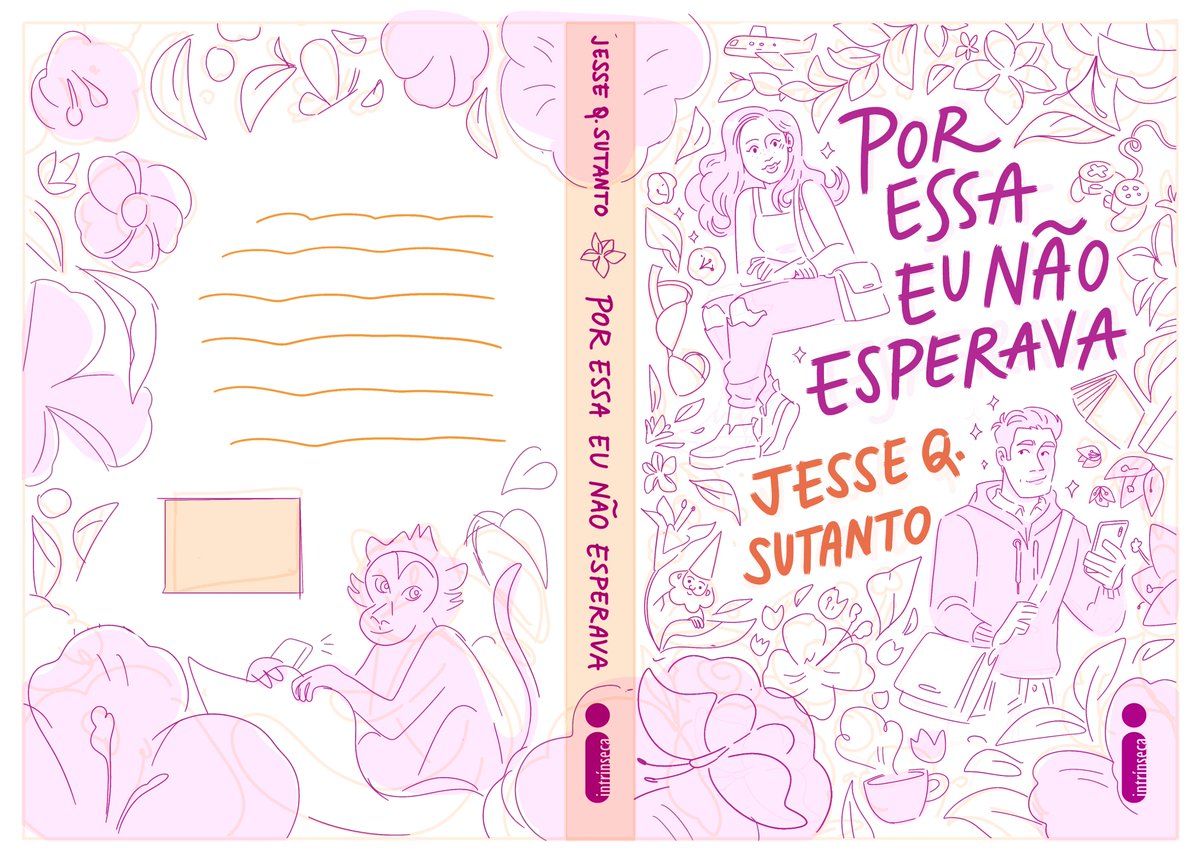 jesse q. sutanto's "well, that was unexpected" brazilian cover, from sketch to final ✨ 