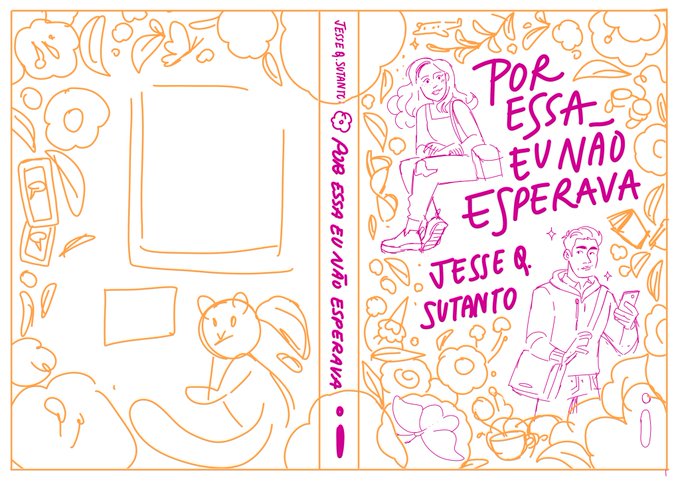 jesse q. sutanto's "well, that was unexpected" brazilian cover, from sketch to final ✨ 