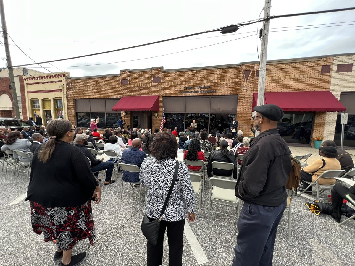Renaming Ceremony underway in Macon County. The Macon County Commission Chamber will now bear the name of the late County Commission Chairman Jesse L. Upshaw.