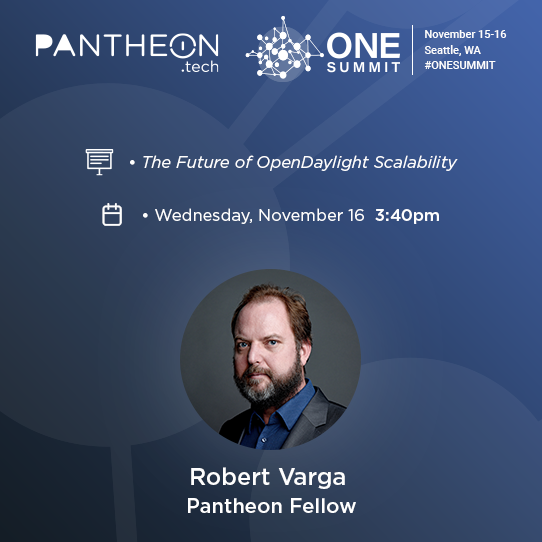 Pantheon_Tech's tweet photo. ๐ Our Pantheon Fellow, Robert Varga, is to speak at the upcoming ONE Summit by LF Networking in Seattle!
His topic will bring us to The Future of OpenDaylight next week.
Who else is curious to learn more? https://t.co/Bjkt3zQEFJ
#pantheontech #opendaylight #onesummit https://t.co/PJay47lrdP