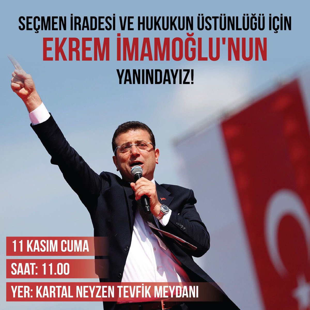 selinsayekboke's tweet photo. Yargılanan İBB Başkanımız Ekrem İmamoğlu değil, İstanbulluların iradesi ve halkın sandığa yansıyan büyük değişim talebidir. 

Adalet ve demokrasi mücadelesinden bir adım dahi geri adım atmayacağız!

#İmamoğlununYanındayız

🗓11 Kasım 2022
📍Kartal Neyzen Tevfik Meydanı 
⏰11.00 https://t.co/diV5rFnmKo