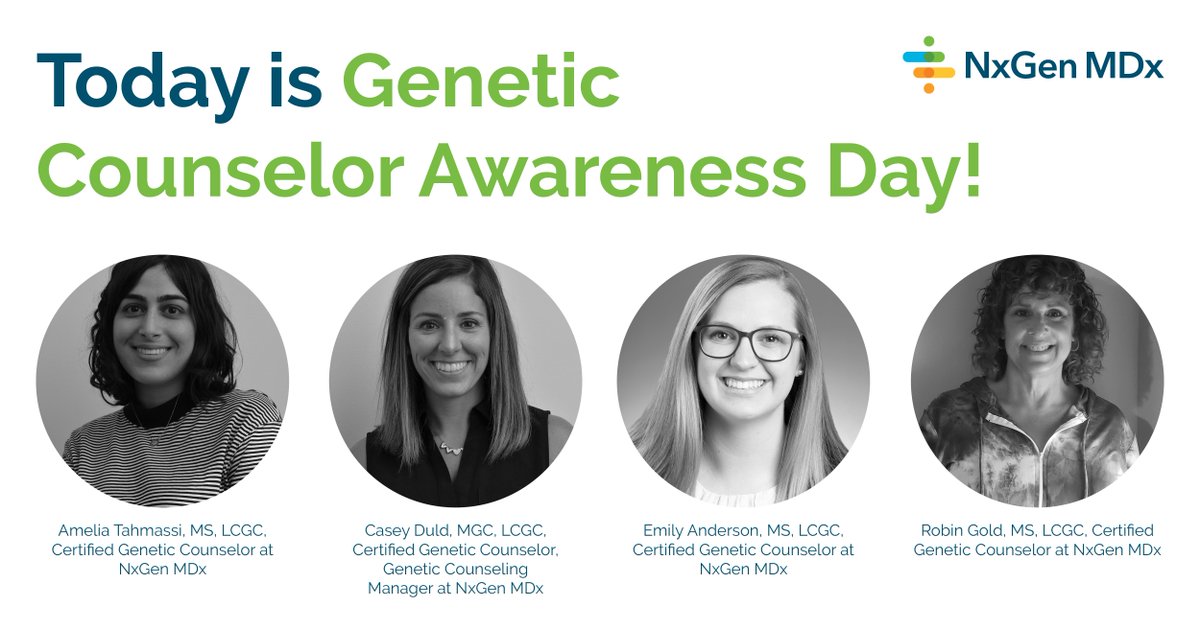 NxGenMDx's tweet photo. Today we recognize Genetic Counselor Awareness Day! We are grateful for all the help you so graciously extend to patients everyday! Your hard work and dedication in the medical field does not go unnoticed! https://t.co/vrjSeu2oV3