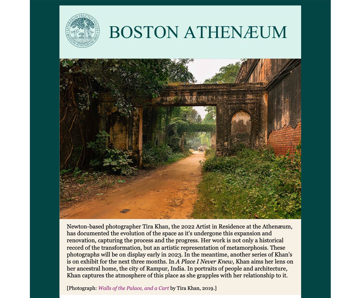 TiraKhan's tweet photo. The Boston Athenaeum is opening its new wing next week. It’s an honor they will be exhibiting my series on family, history, and #Rampur, a city in #India.  Artist-in-residence. Details below. 

#photography #Muslim #exhibition #artistsontwitter #ThursdayThoughts @bostonathenaeum https://t.co/xHVDIw7Oa6