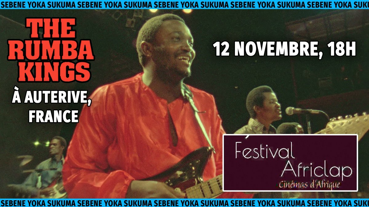 🇫🇷 Calling Auterive, France 🇫🇷 !!

🤩😍 We are honored to announce that the documentary film The Rumba Kings will be in the Africlap Film Festival in France !! 😍🤩
 
🙏🏼 🎸 November 12 - 18:00H at the Cinéma L'Oustal  👉🏼 👉🏼  Info here -buff.ly/3EbpDbr