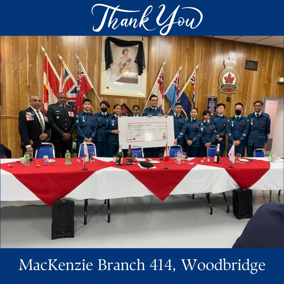 283 Woodbridge Legion Squadron would like to extend our heartfelt gratitude to MacKenzie Branch 414 for their generous donation to our squadron and for always supporting us!
