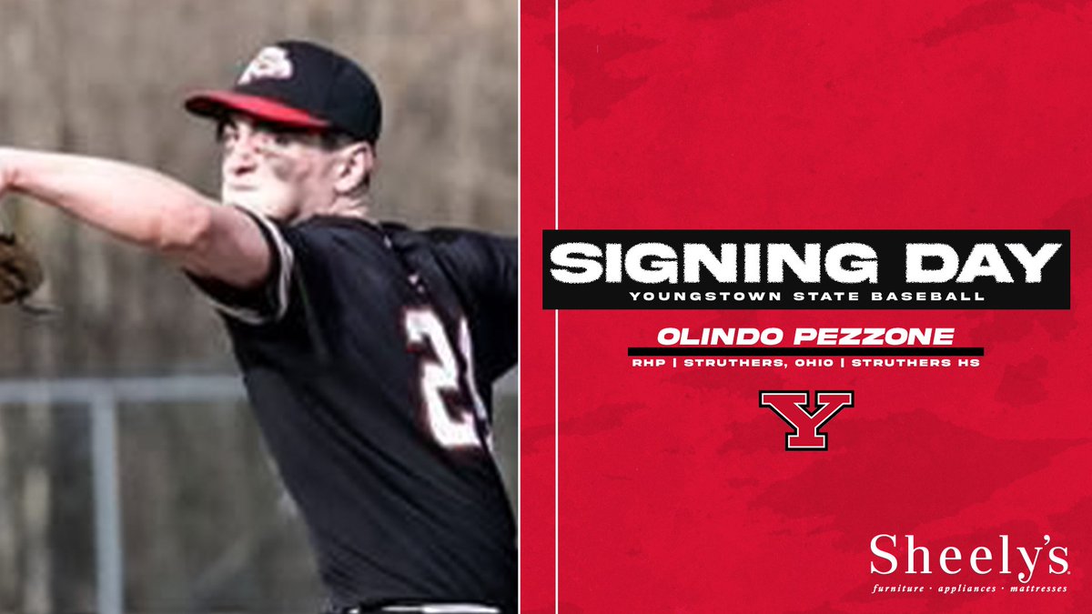 Please help us welcome 𝗢𝗹𝗶𝗻𝗱𝗼 𝗣𝗲𝘇𝘇𝗼𝗻𝗲 to the YSU Baseball family ‼️✍️

The Struthers, Ohio, native was named second-team all-conference for Struthers High School in 2022 after allowing only one extra-base hit in 33.2 innings pitched.

#GoGuins🐧⚾️ | #FuturePenguin