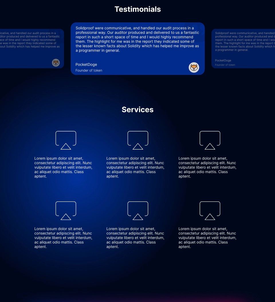 SolidProof_io's tweet photo. 🚀New services are just on its way🚀
Can't wait to see our new website.
Our devs are working with full speed on it
#solidproof #solidproof_audit #solidproof_kyc
@solidproof_news @Cryptochina_ @MailsNielsen @Orhan_Dms https://t.co/E0lUoLnoBD