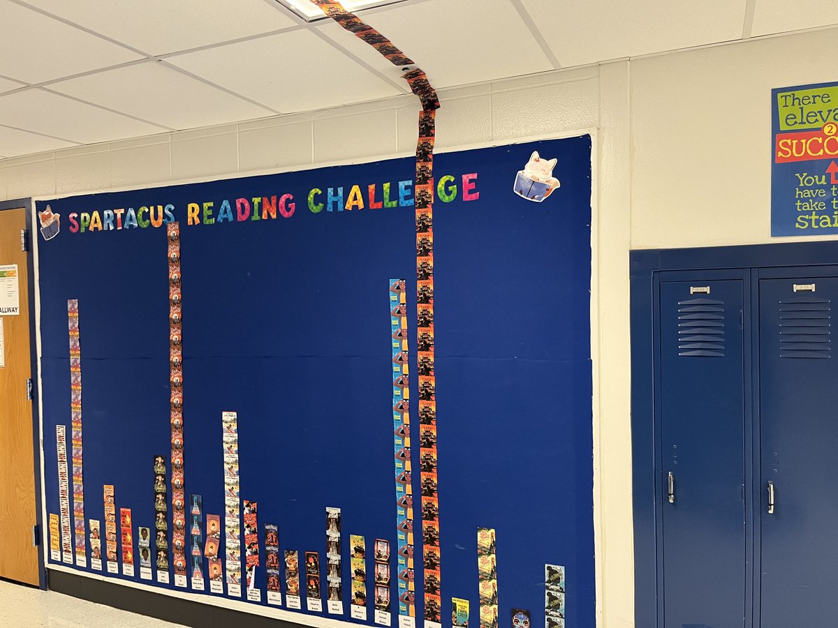 D89Libraries's tweet photo. @glencrestms students are passionate about this year's Spartacus Reading Challenge. Here's what we've read after just 2-1/2 weeks! Thanks @AndersonsBkshp for the great Mock Newbery list! https://t.co/hV6HT5cgEa