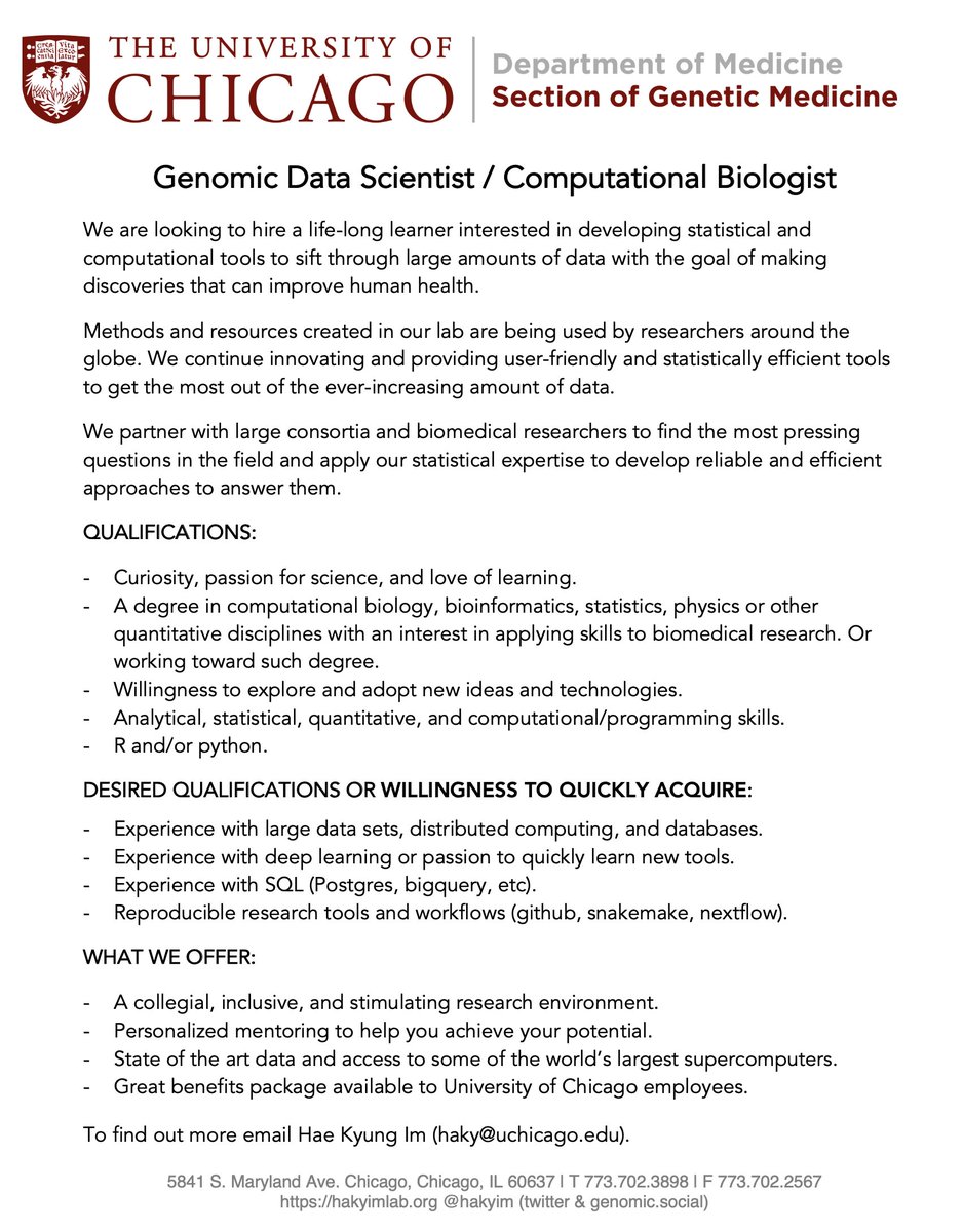 Hae Kyung Im 任慧耕 임혜경 (@hakyim) on Twitter photo Are you interested in using deep learning for genomic predictions? Join my lab! 
please RT Are you interested in using deep learning for genomic predictions? Join my lab! 
please RT