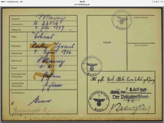 #Mainz #Kristallnacht Protokoll (34). Von 1933-38 vertreiben die Nazis von 2730 Mainzer Juden über 800. Nach der Kristallnacht emigrieren weitere Bürger, wer bleiben muss, wird ermordet. Jüngstes Opfer: Sally Tobias, Emmeranstr.3: geb. 8.4.42 - ermordet Anfang Oktober, Treblinka