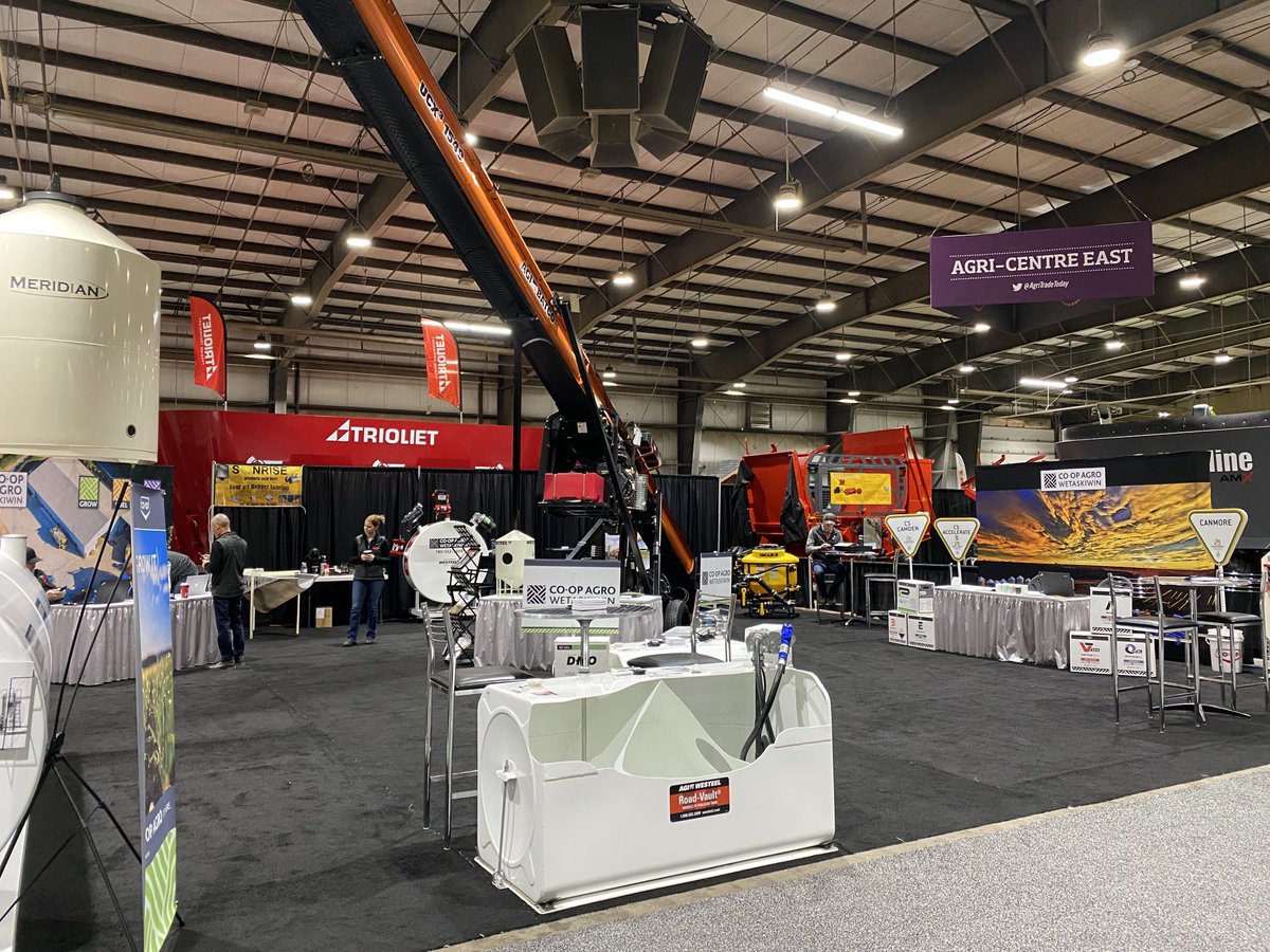 Day 2 ⁦<a href="/agritradetoday/">Agri-Trade</a>⁩ come check out our booth in Agricentre East! ⁦<a href="/CoopAgroWetask/">Co-op Agro (Wetaskiwin)</a>⁩ ⁦<a href="/AgGrowthIntl/">AGI</a>⁩ ⁦<a href="/meridianmfg/">Meridian Manufacturing</a>⁩ ⁦<a href="/canterraseeds/">CANTERRA SEEDS</a>⁩  come in and enter our free draws! Experts on hand and new products to check out!!