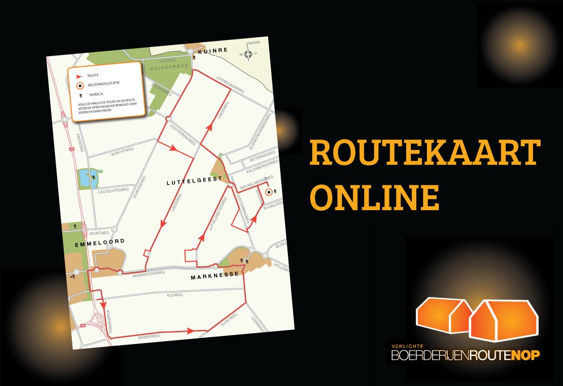 Ben je benieuwd waar in de #Noordoostpolder de #lichtroute dit jaar plaats vindt? De route gaat deze editie langs Emmeloord, Marknesse en Luttelgeest. Op lichtroutenoordoostpolder.nl/routekaart vind je de routekaart en kan je zien over welke wegen er gereden gaat worden. #verlichteboerderijen