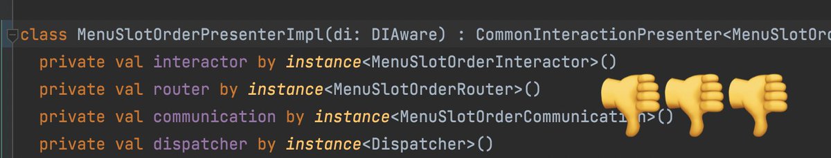 makzimi's tweet image. Using #kodein in my project. I like it as a DI. But still don't like the retrieval approach. Inject into the constructor! Do not do the retrieval! #AndroidDev