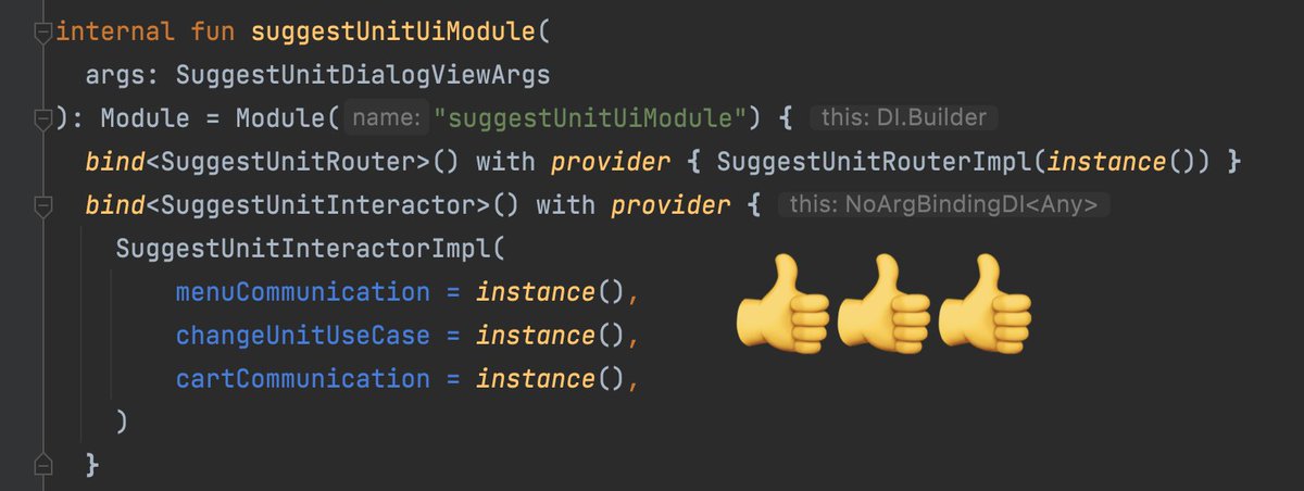 makzimi's tweet image. Using #kodein in my project. I like it as a DI. But still don't like the retrieval approach. Inject into the constructor! Do not do the retrieval! #AndroidDev