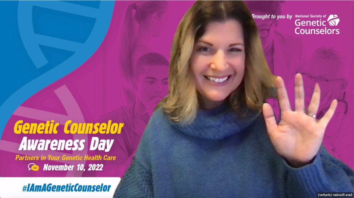 Sara Riordan (she/her) (@genomegrl) on Twitter photo It's me, hi, I'm a GC, it's me! 🎶🎤 Happy #GeneticCounselorAwarenessDay to all current and prospective #GeneticCounselors! Learn more from
<a href="/GeneticCouns/">Genetic Counselors</a>
and get your fun Zoom background here: bit.ly/3EiqPKf #IAmAGeneticCounselor #GeneChat It's me, hi, I'm a GC, it's me! 🎶🎤 Happy #GeneticCounselorAwarenessDay to all current and prospective #GeneticCounselors! Learn more from
<a href="/GeneticCouns/">Genetic Counselors</a>
and get your fun Zoom background here: bit.ly/3EiqPKf #IAmAGeneticCounselor #GeneChat