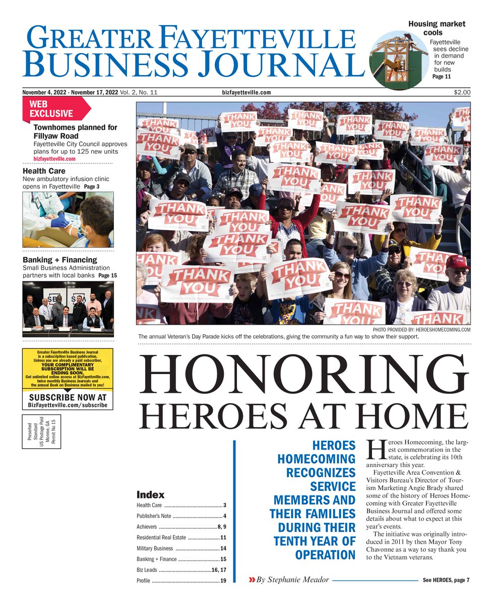 Check out the latest issue of the Greater Fayetteville Business Journal here: 
bizfayetteville.com/issue/49

#BusinessNews #residentialrealestate #hospitality #businessprofile