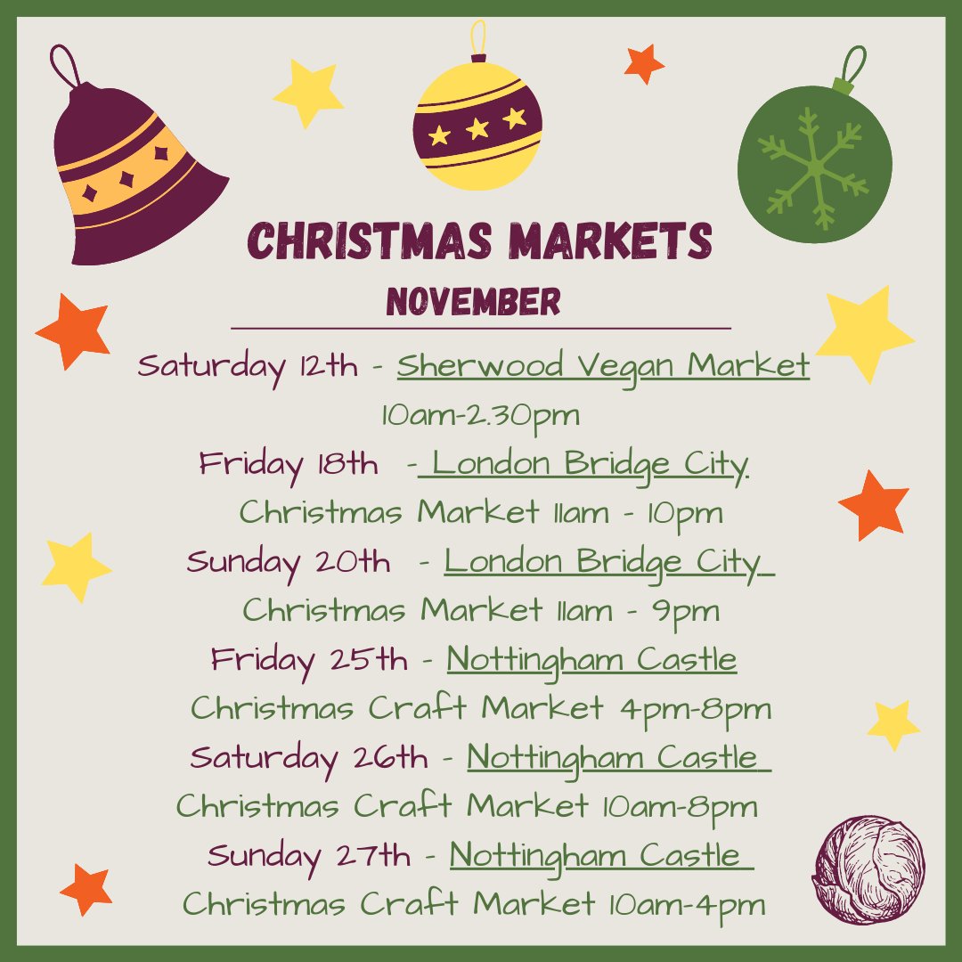 This November you can find us at the following Christmas Markets in #Nottingham and #London. #SocEnt #ChristmasGift #EthicalBusiness #SupportSmallBusiness #GrowYourOwnFood #Permaculture #Gardening #EcoGift #ChristmasMarket #Christmas2022