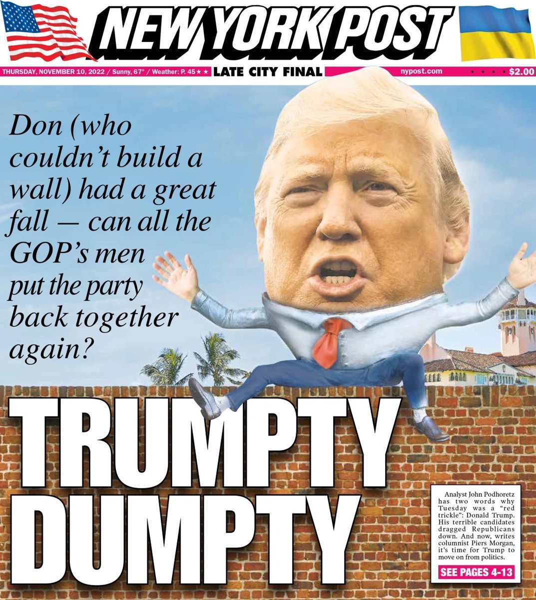 RBLII31's tweet photo. @reedgalen @ProjectLincoln Even the right wing NY POST has dumped the seditious insurrectionist. Next stop, jail. https://t.co/wkU8LghWXg
