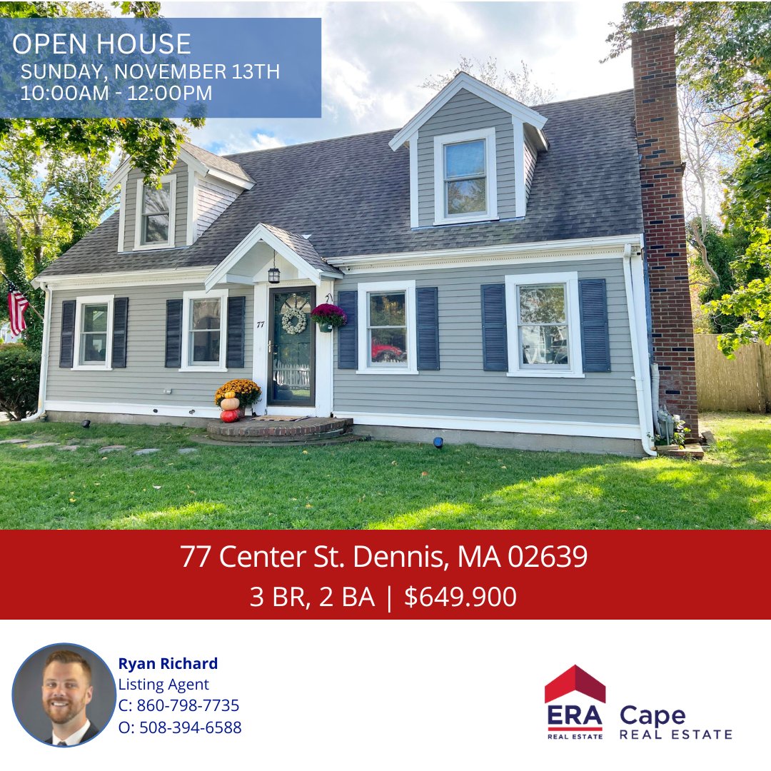 CapeCodERA's tweet image. OPEN HOUSES!!! Come see some great properties and our wonderful agents this Friday and/or Sunday!
🏡🏖🌊
#capecodrealestate #capecod #capecodhomes #capecodopenhouses #capecodhome #capecodrealestateagent #capecodliving #capecodera #eracaperealestate⁠