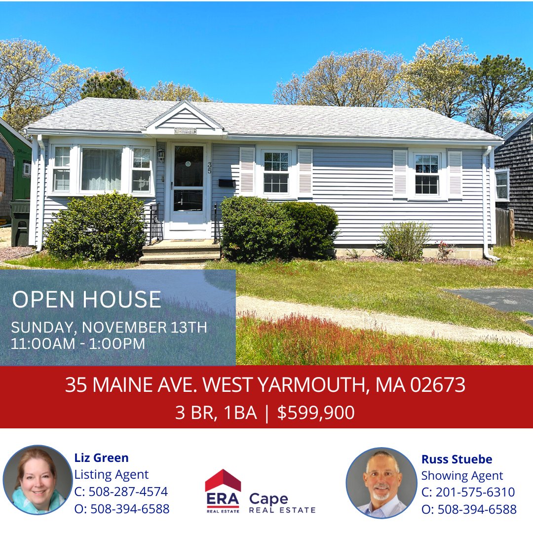 CapeCodERA's tweet image. OPEN HOUSES!!! Come see some great properties and our wonderful agents this Friday and/or Sunday!
🏡🏖🌊
#capecodrealestate #capecod #capecodhomes #capecodopenhouses #capecodhome #capecodrealestateagent #capecodliving #capecodera #eracaperealestate⁠